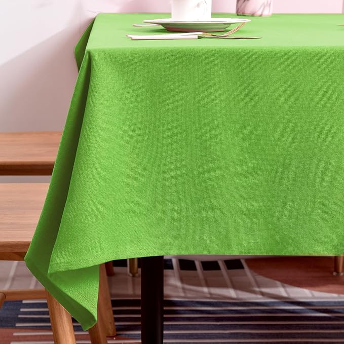 BALCONY & FALCON Table Cloth for 6 Foot Rectangle Tables ??Waterproof, Wrinkle-Free Farmhouse Tablecloth for Dining, Kitchen, Wedding, Baby Shower & Holiday Gatherings (Apple Green, 57" x 118")
