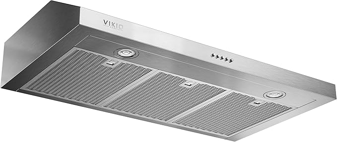 Under Cabinet Range Hood 30 Inch, 1200 CFM Dual-Motor Kitchen Vent with LED Lights, Button Control, Ducted Vent Hood, Reusable 5-Layer Aluminum Filters, Stainless Steel