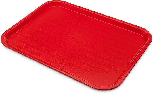 Carlisle FoodService Products CT121605 Caf챕 Standard Cafeteria / Fast Food Tray, 12" x 16", Red