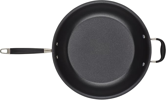Anolon Advanced Home Hard Anodized Nonstick Frying Pan, 14.5 Inch ??Large Skillet with Helper Handle, 14 Inch Nonstick Frying Pan, Durable Cookware - Onyx