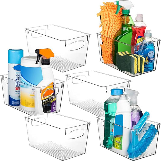 ClearSpace Clear Plastic Storage Bins ??Perfect Kitchen Organization and Storage or Pantry Storage ??Fridge Organizer, Pantry Organization and Clear Storage Bins, Cabinet Organizers