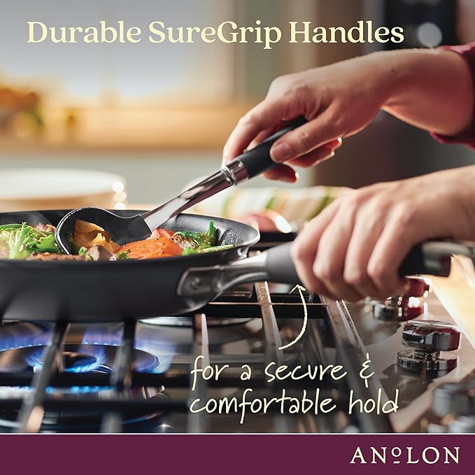 Anolon Advanced Home Hard Anodized Nonstick Skillet, 10.25 Inch ??10 Inch Fry Pan, Non Stick Saute Pan, Durable Cooking Skillet - Moonstone