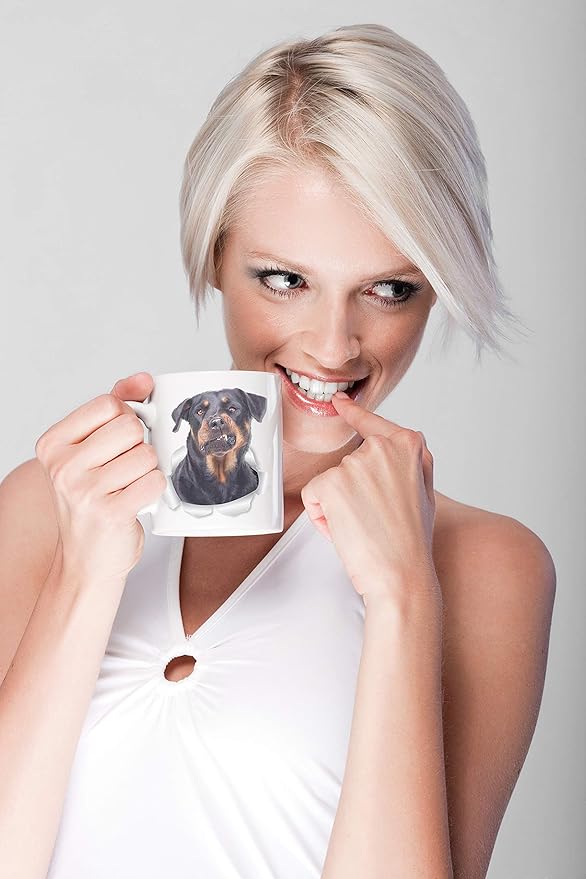 Winston & Bear Funny Rottweile Mug - Rottie Ceramic Coffee Mug Gift for Dog Lovers Mom and Dad - Perfect Birthday or Christmas, Father's or Mother's Day Gift (15oz)