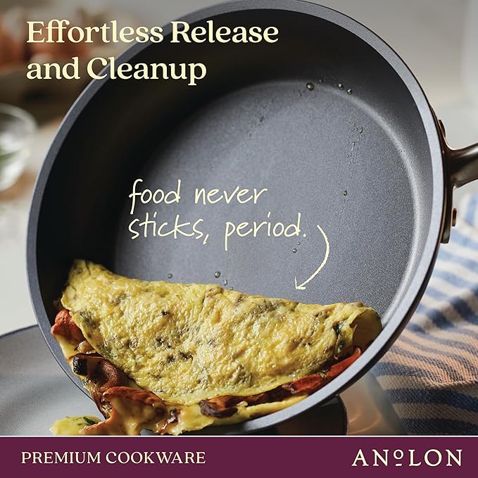Anolon Accolade Forged Hard Anodized Nonstick Frying Pan/Skillet, 8 Inch, Moonstone Gray