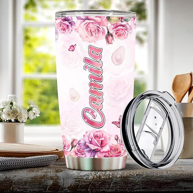 WONWIX Personalized Avocado Themed Gifts for Women, 20oz Insulated Stainless Steel Coffee Cup Travel Mug Tumbler Christmas, Birthday, Christmas, Mother's Day Gift for Wife, Daughter, Mom, Girls