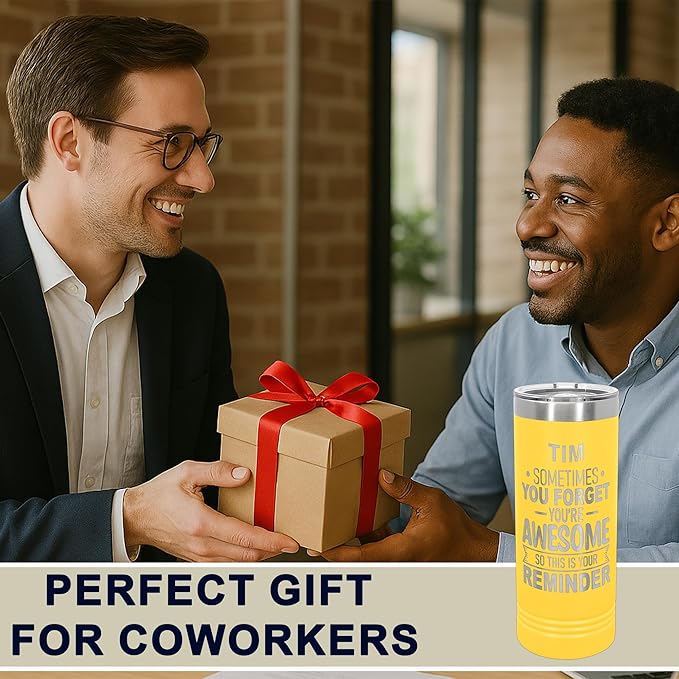 Personalized Inspirational Tumbler, Inspirational Gifts for Men Dad Father Wife Sister Women, Custom Birthday For Him Her, Customized You?셱e Awesome Tumbler, Teacher Coworker Gifts 22oz Yellow