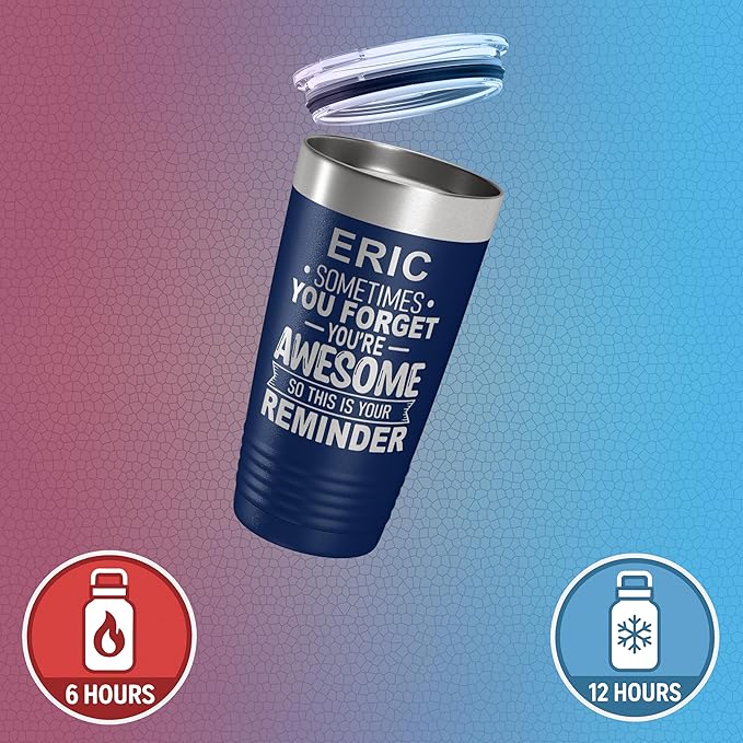 Personalized Inspirational Tumbler, Inspirational Gifts for Men Dad Father Wife Sister Women, Custom Birthday For Him Her, Customized You?셱e Awesome Tumbler, Teacher Coworker Gifts 20oz Navy Blue