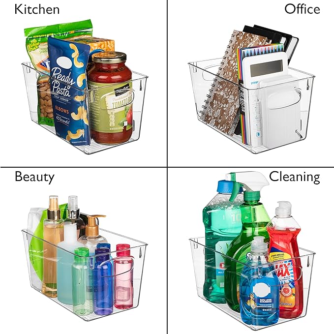 ClearSpace Clear Plastic Storage Bins ??Perfect Kitchen Organization and Storage or Pantry Storage ??Fridge Organizer, Pantry Organization and Clear Storage Bins, Cabinet Organizers