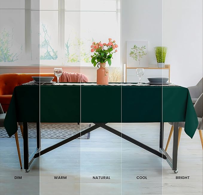Utopia Kitchen Rectangle Table Cloth 2 Pack(60x102 Inches, Hunter Green), Tablecloth Machine Washable, Polyester Table Cover for Dining, Buffet Parties, Picnics, Events, Weddings and Restaurants