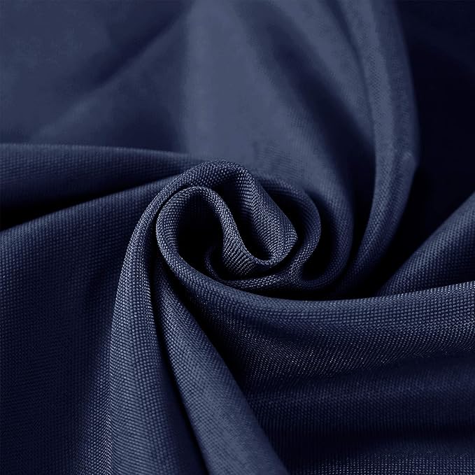 Cupuamon 132 inch Round Tablecloth Washable Polyester Table Cloth Decorative Table Cover for Wedding Party Dining Banquet（132 inch,Navy）