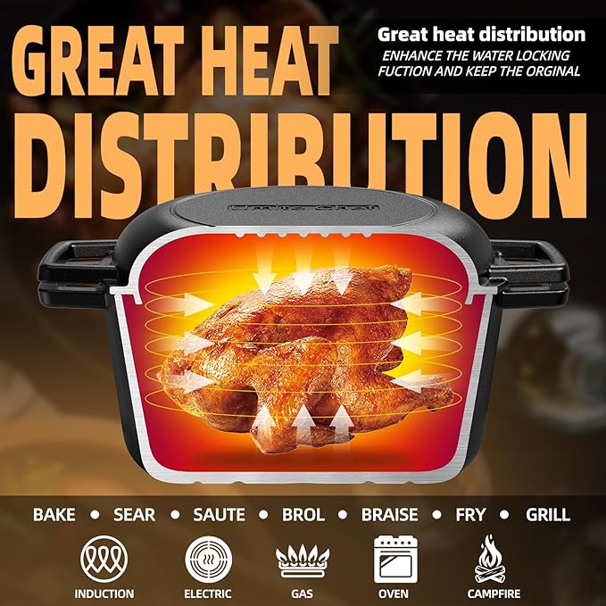 2-in-1 Pre-Seasoned Cast Iron Double Dutch Oven Pot with Skillet Lid & Silicone Sleeves ??Raised Rib Skillet Lid??Umite Chef 7QT Cast Iron Skillet Cookware Pan Set wirh Dual Handles ??Oven, Grill, Campfire & Stovetop Safe ?밣FAS-Free
