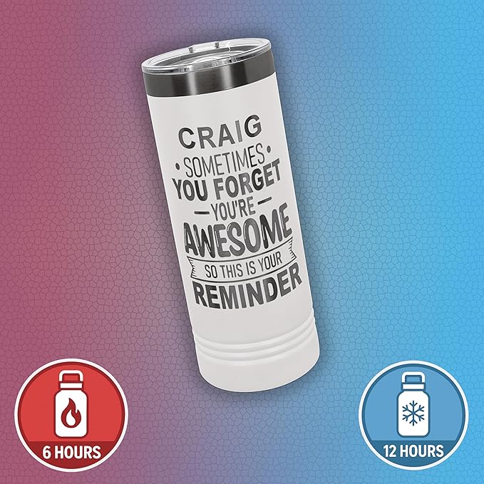 Personalized Inspirational Tumbler, Inspirational Gifts for Men Dad Father Wife Sister Women, Custom Birthday For Him Her, Customized You?셱e Awesome Tumbler, Teacher Coworker Gifts 22oz White Black