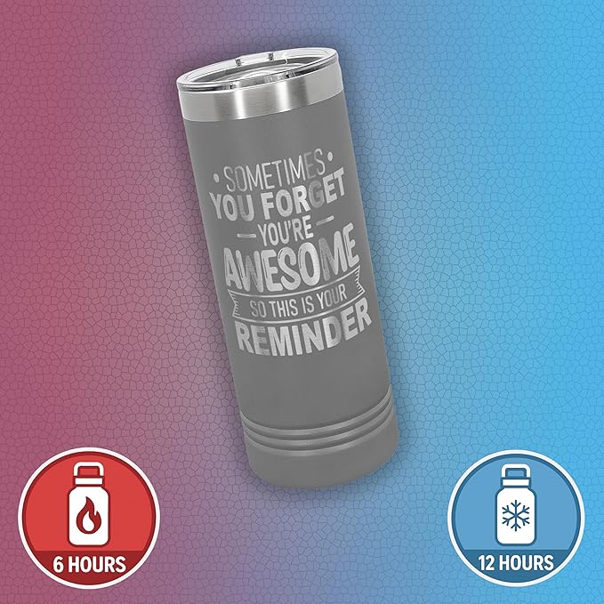 Spotted Dog Company Inspirational Tumbler, Inspirational Gifts for Men Dad Father Wife Sister Women, Birthday For Him Her, You?셱e Awesome Tumbler, Teacher Coworker Gifts 22oz Gray
