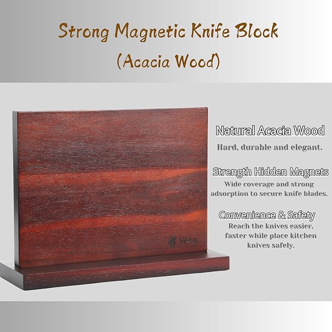 Wakoli Rose Elegance Knife Block Set ??5-Piece Professional Damascus Kitchen Knife Set with Magnetic Block ??67-Layer Damascus Steel with VG10 Core, Ergonomic Rosewood Handles in Gift Box