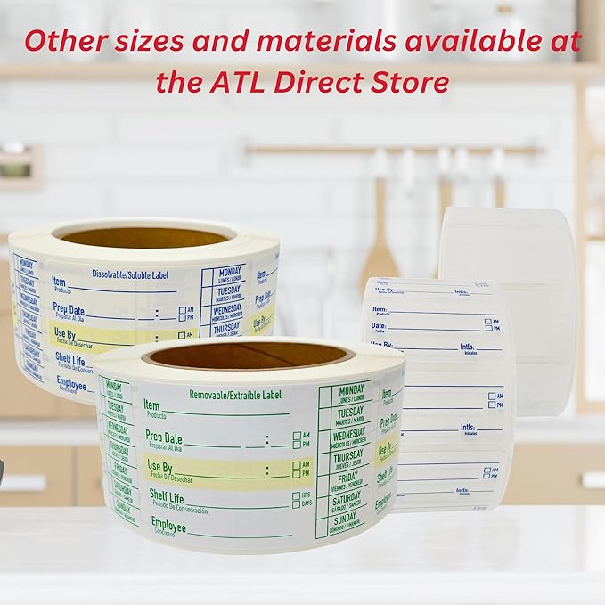 2x1 Dissolvable Food Labels, 500 Label Stickers, Bottle Labels for Storage Bins, Sticker Labels for Food containers, (500, Blank)