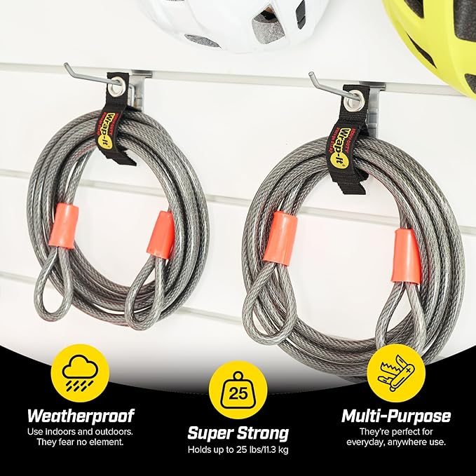 Heavy-Duty Wrap-It Storage Straps, 7-inch (6 Pack) - Hook and Loop Tool Cord Organizer, Extension Cord Hanger, Kitchen Cord Keeper, Cable Straps for Cords, Hoses, Rope, RV, and Garage Organization