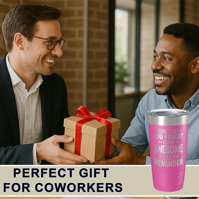 Spotted Dog Company Inspirational Tumbler, Inspirational Gifts for Men Dad Father Wife Sister Women, Birthday For Him Her, You?셱e Awesome Tumbler, Teacher Coworker Gifts 20oz Pink