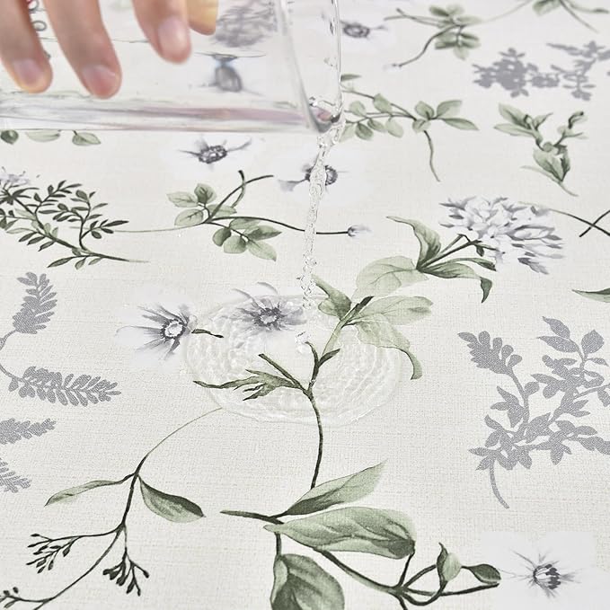 LOHASCASA Vinyl Oilcloth Tablecloth Small Oblong Waterproof Spillproof Wipeable PVC Heavy Duty Plastic Tablecloths Weights for Summer Outdoor Rv Picnic Table Cloth - 6 ft 54 x 72 Inch