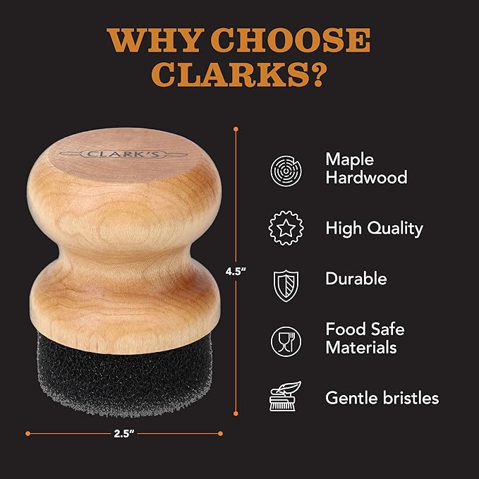 CLARK'S Food Grade Mineral Oil & Wax Applicator for Round Wood Cutting Board Pack of 2, Butcher Blocks, Bamboo, and Utensils ??USA Maple Construction
