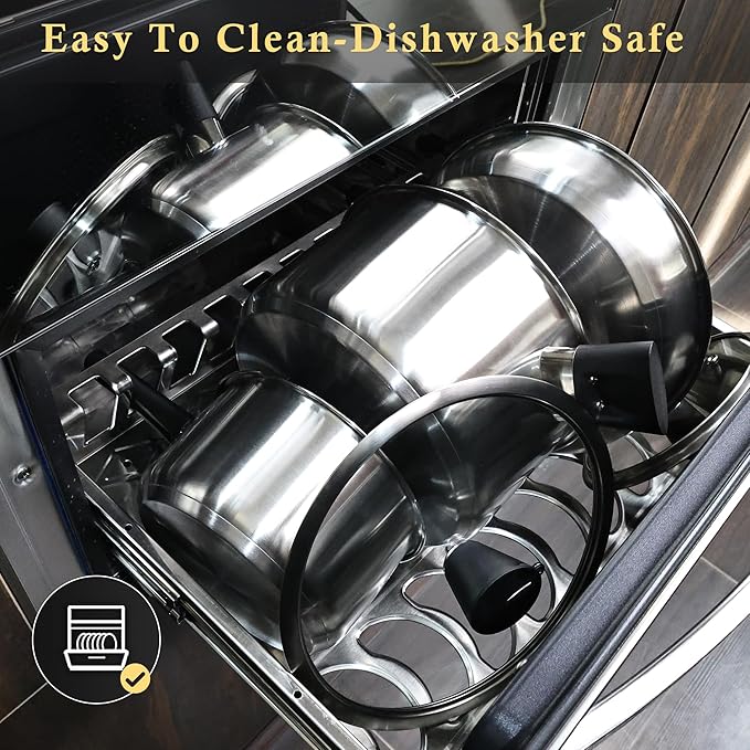 Meythway ?릶?릯?릤?릲???릡?릢 Stainless Steel Pots and Pans Set Non Toxic, 6PCs Kitchen Cookware Sets with Stay-Cool Handles, Non-Stick, Dishwasher Safe&Compatible with All Stovetops(Gas,Electric&Induction)