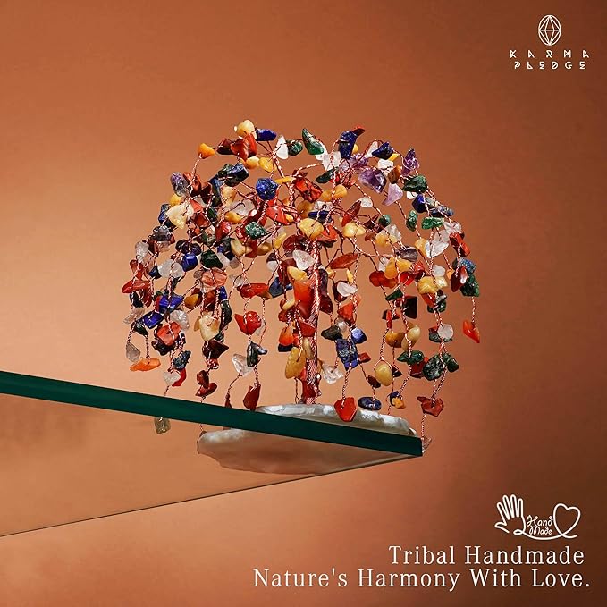 7 Chakra Healing Crystal Tree of Life, Home and Office Desk D챕cor, Feng Shui Money Bonsai Trees for Postive Energy, Wealth, Good Luck, Protection, Reiki Healing Crystals and Stones, Spiritual Gifts