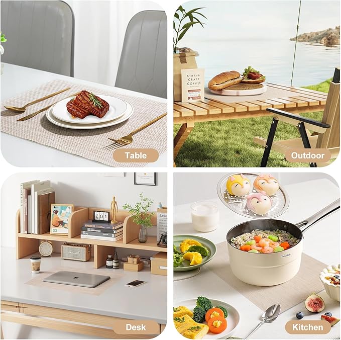 flohar Placemats Set of 12竊똍on-Slip PVC Weave Table Mats Easy to Clean竊똇eat Resistant Place Mats for Kitchen Dining Table Decoration Indoor Outdoor竊똁eige White