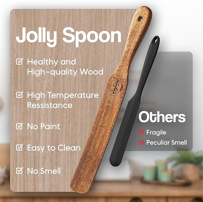 Wooden Spatula ??11??Spurtle for Sourdough Tools & Accessories ??Wood for Baking, Mixing & Scraping ??Sourdough Whisk & Jar Spatula for Cooking (01)