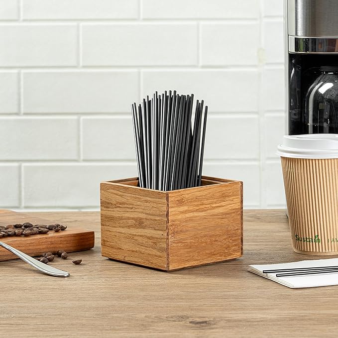 Restaurantware Eco Display 4 Inch x 4 Inch x 3.25 Inch Bamboo Condiment Container 1 Small Spice Box - Chip-Resistant For Seasoning Spices Condiments Natural Bamboo Bamboo Organizer Box