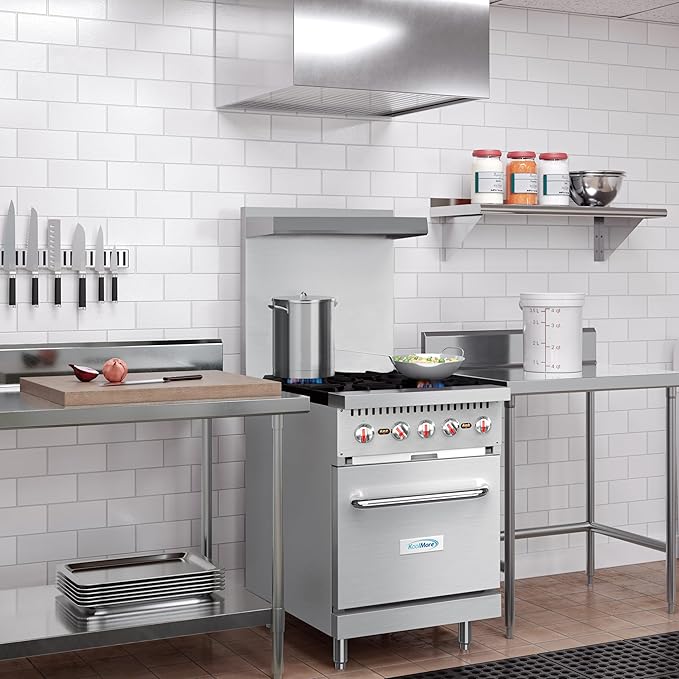 KoolMore 24 in. 4 Burner Commercial Liquid Propane Range with Oven (KM-CR24-LP)