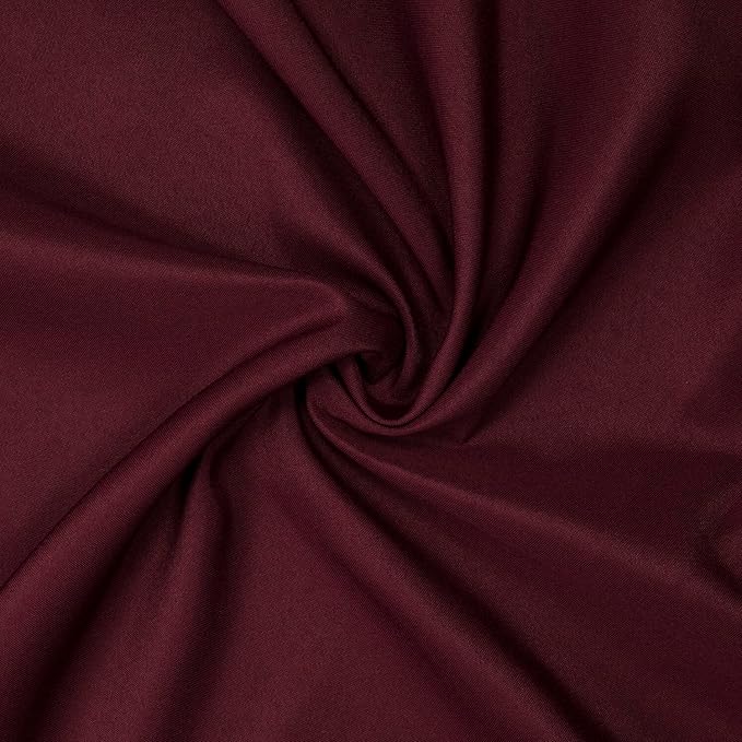 Gee Di Moda Fitted Tablecloth - 72 x 30 Inch Burgundy Floor-Length Fitted Table Cloth for 6 Foot Rectangle Table, Heavy Duty Washable Fabric for Parties, Dinner, Weddings, Baby Shower & Trade Show