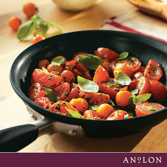 Anolon Advanced Home Hard Anodized Nonstick Frying Pan, 8.5 Inch ??Small Non Stick Egg Pan, Durable Nonstick Skillet - Onyx