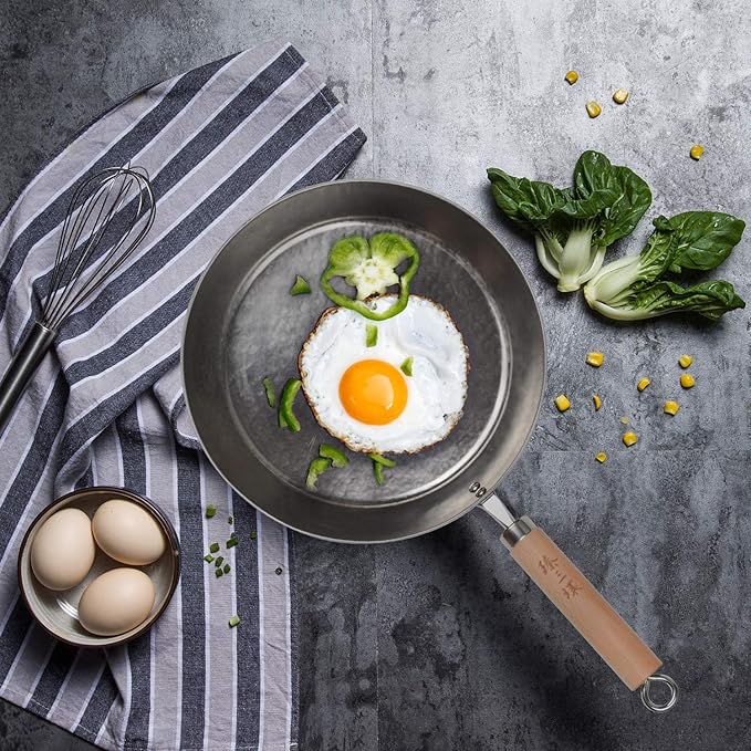 ZhenSanHuan Toxin Free Teflon Free Non Sticky Saute & Fry Pans - Seasoned 24CM/9.4''