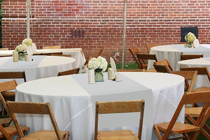 12 Pack Light Grey Table Runner 9FT Polyester Table Runners,12x108 inch Rustic Farmhouse Table Runner, Washable and Reusable Table Runners for Wedding Birthday Parties Banquet Table Decorations