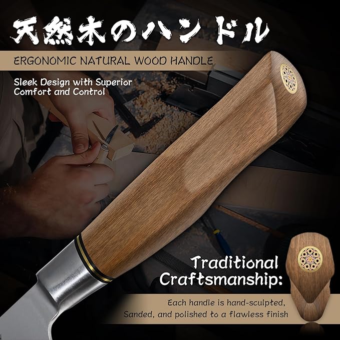 Purple Dragon Nakiri Knife, 7 Inch Meat Cleaver, German Vg10 Steel Japanese Kitchen Knife for Meat Cutting Chopping Dicing Vegetables, Ergonomic Wooden Handle - Christmas Gift for Men and Women