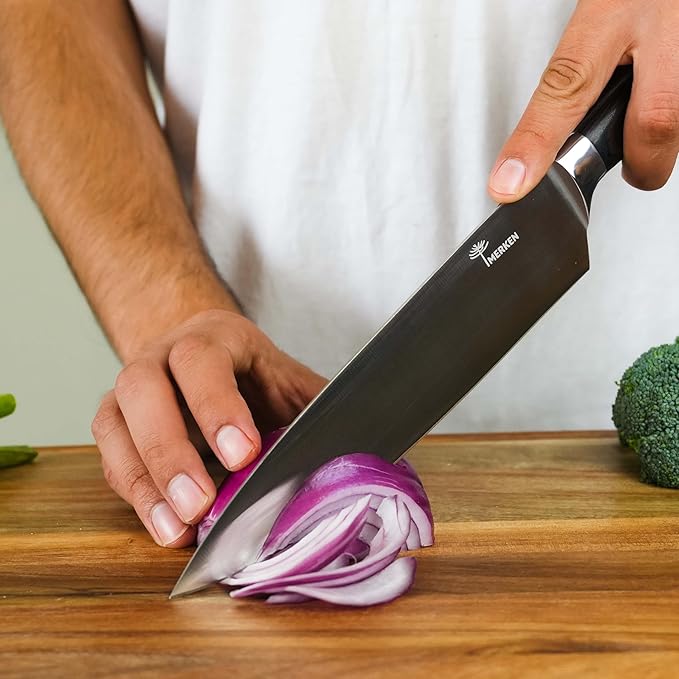 Kitchen Knife Set - 5 Pieces | Includes 8" Chef Knife, 7" Santoku, 8" Bread, 5" Utility, 3.5" Paring | Japanese Style High Carbon Steel Blades, Pakkawood Handles, Ultra Sharp Kitchen Tools