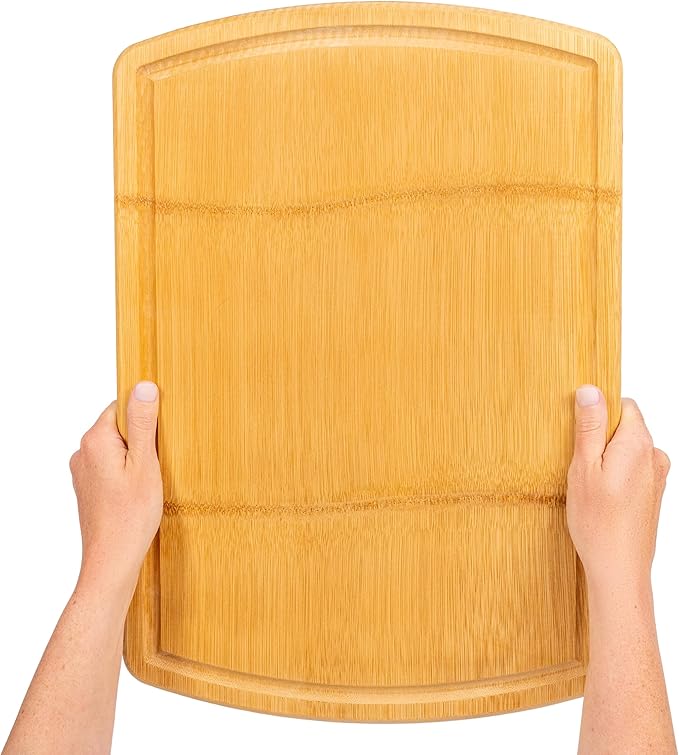 Greener Chef 20 Inch Bamboo Cutting Board Featuring Super-Sized Glue-Free Surface????Heavy Duty Butcher Block for Safe Meal Prep, Chopping & Carving with Lifetime Replacements