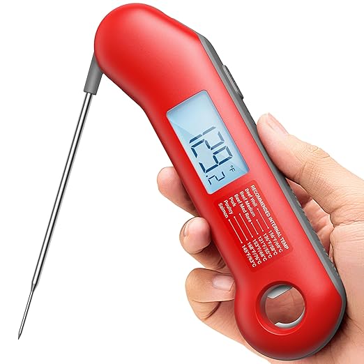 ThermoMaven Professional Meat Thermometer Digital, Ultra-Fast 0.5 Sec Instant Read, NIST Certified 짹0.5째F Accuracy, 100% Waterproof, Auto-Rotating Backlit Display, Lift-to-Wake, for BBQ/Cooking/Candy