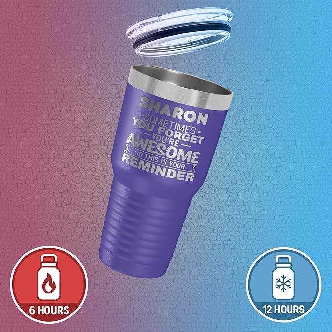 Personalized Inspirational Tumbler, Inspirational Gifts for Men Dad Father Wife Sister Women, Custom Birthday For Him Her, Customized You?셱e Awesome Tumbler, Teacher Coworker Gifts 30oz Purple