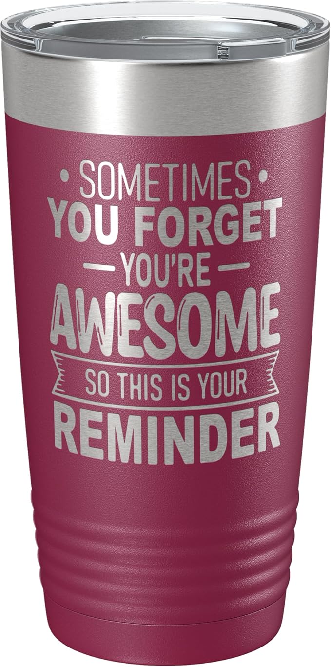 Spotted Dog Company Inspirational Tumbler, Inspirational Gifts for Men Dad Father Wife Sister Women, Birthday For Him Her, You?셱e Awesome Tumbler, Teacher Coworker Gifts 20oz Maroon