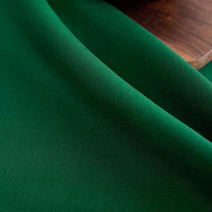 Solino Home Linen Tablecloth 60 x 132 Inch - 100% Pure Linen Christmas Green Table Cloth for Rectangle Tables - Fete, Machine Washable Tablecloth for St Patricks Day