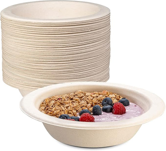 GUSTO [16 oz - 125 Count Heavy-Duty 100% Compostable Kraft Paper Soup Bowls ??Eco-Friendly Disposable Sugarcane (Formerly Comfy Package)