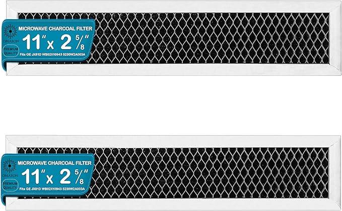 GE WB02X10943 JX81D Microwave Charcoal Filter Replacement (2-Pack) ??Compatible with GE, Whirlpool, LG Models