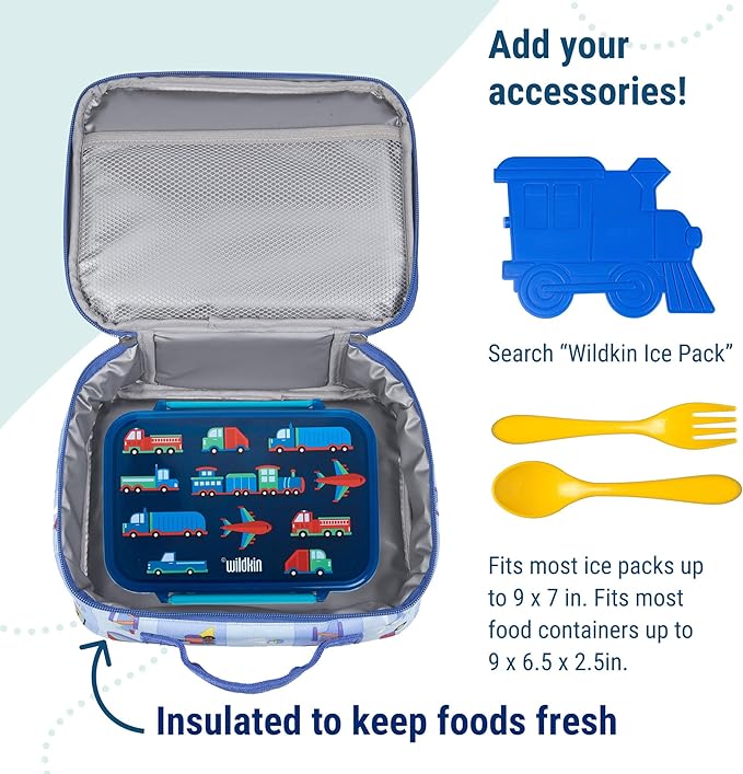 Wildkin Kids Insulated Lunch Box ??Durable and Reusable for School & Travel - On the Go