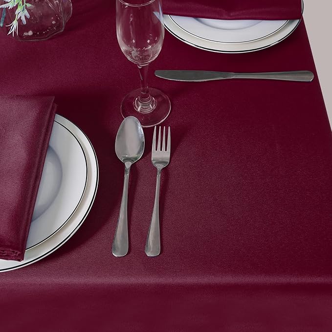 Cupuamon Square Tablecloth 52x52 inch Washable Polyester Fabric Table Cloth for Wedding Party Dining Banquet Decoration（52x52,Burgundy）