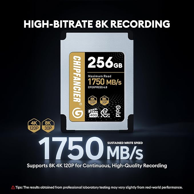 968GB CFexpress 4.0 Type A Card Up to 1750MB/s Read Speed & 1750MB/s Write Speed Type A Memory Card for RAW 4K/8K Video Recording Compatible with Sony Alpha Sony FX Cameras Gold