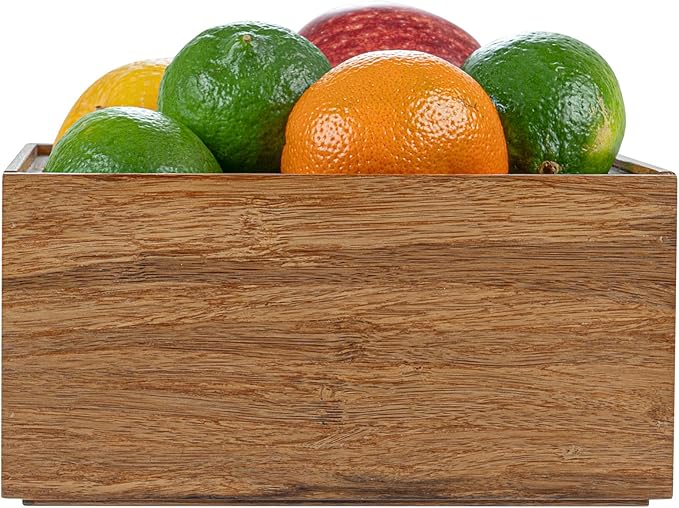 Restaurantware Eco Display 6.5 Inch x 6.5 Inch x 3.75 Inch Bamboo Condiment Container 1 Deep Spice Box - Medium Chip-Resistant Natural Bamboo Bamboo Organizer Box For Seasoning Spices Condiments