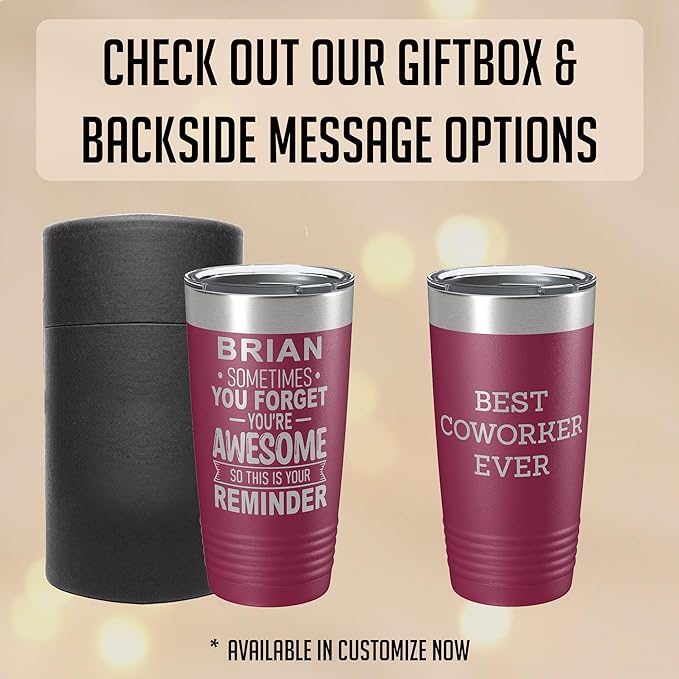 Personalized Inspirational Tumbler, Inspirational Gifts for Men Dad Father Wife Sister Women, Custom Birthday For Him Her, Customized You?셱e Awesome Tumbler, Teacher Coworker 20oz White Copper