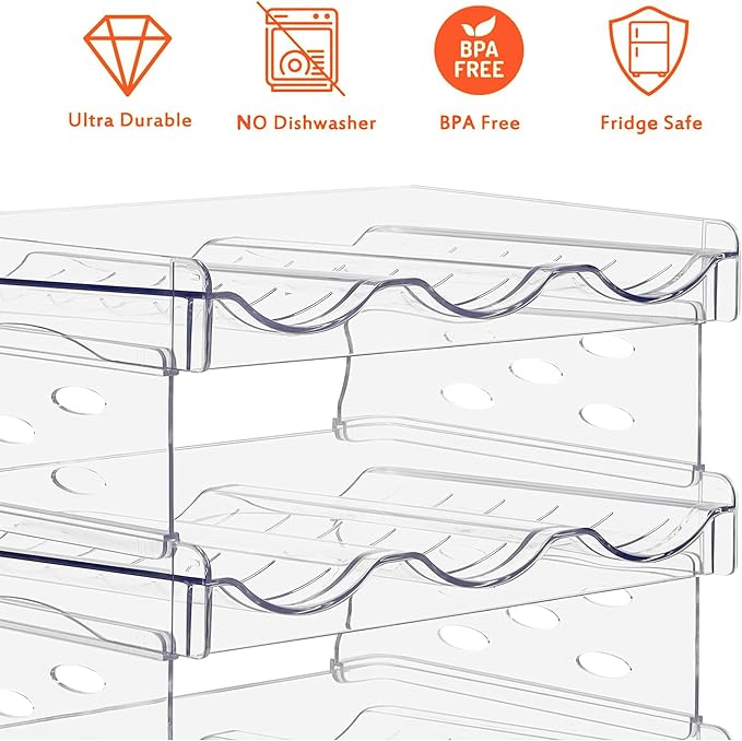 Stackable Wine Rack,Wine Bottle Holder for Inside Cabinet,for Pantry,Refrigerator,Countertop Organization-3 Tiers for 9 Bottles