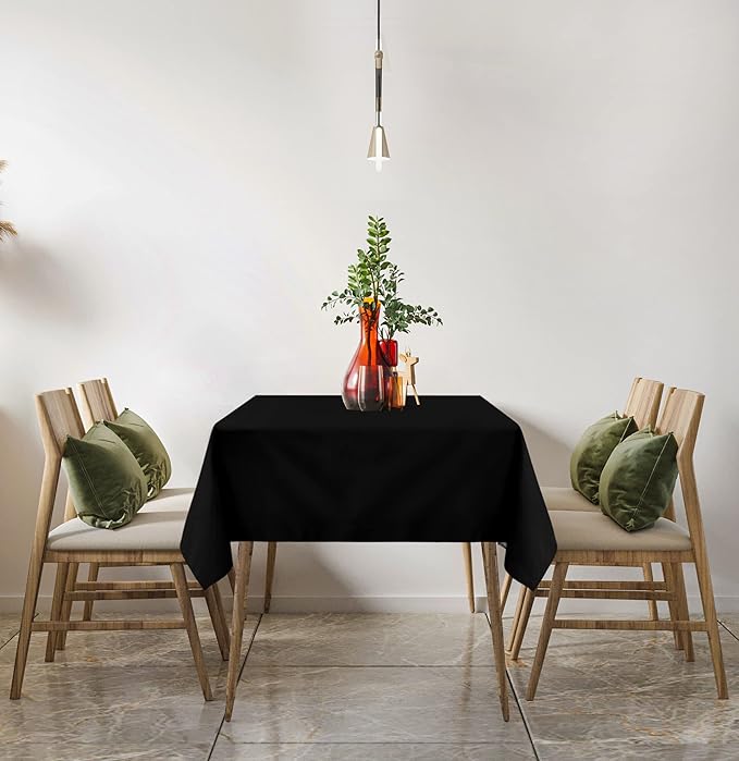 Utopia Kitchen Rectangle Table Cloth 2 Pack(60x120 Inches, Black), Tablecloth Machine Washable, Polyester Table Cover for Dining, Buffet Parties, Picnics, Events, Weddings and Restaurants