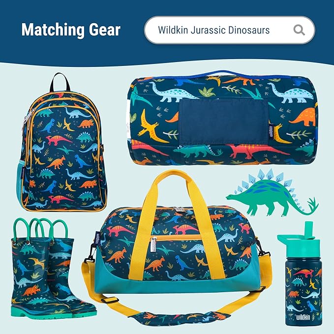 Wildkin Kids Insulated Lunch Box ??Durable and Reusable for School & Travel - Jurassic Dinosaurs